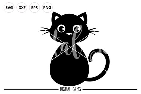 Cat SVG DXF EPS Files By Digital Gems TheHungryJPEG