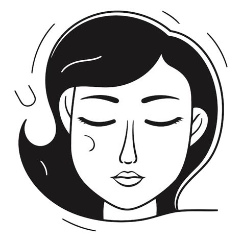 Premium Vector Woman With Closed Eyes Icon Simple Illustration Of