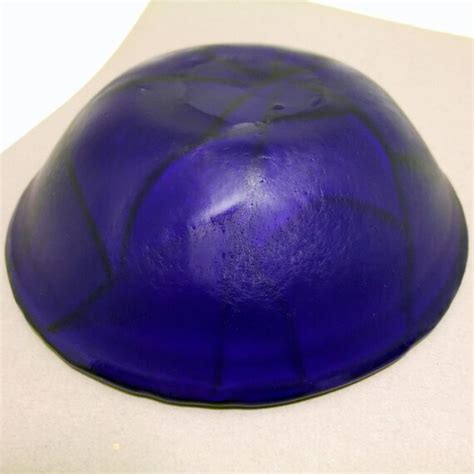 Iridescent Cobalt Blue Fused Glass Bowl