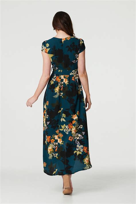 Floral High Low Wrap Maxi Dress Izabel London