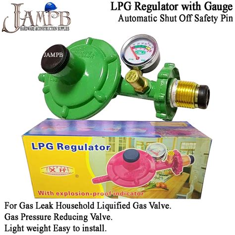 LPG Regulator With Gauge Automatic Shut Off Safety Pin Cod High