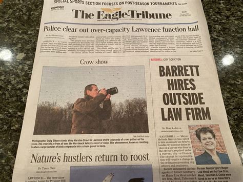 Winter Crow Roost: Eagle Tribune Front Page! - Winter Crow Roost