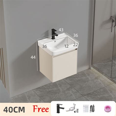 405060 Cm Cream Aluminum Bathroom Sinks Cabinet Basin Set Ceramic