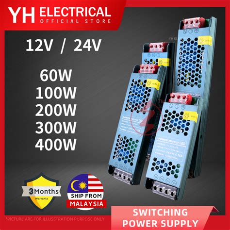 Power Supply Ac110v 240v To Dc12v 24v 60w 100w 200w 300w 400w Switching Transformers Led Driver