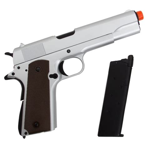 Pistola Airsoft a Gás GBB Green Gas M1911 A1 R31 FullMetal Silver