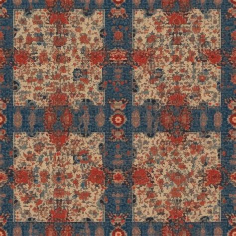 Premium Ai Image A Close Up Of A Patchwork Quilt With A Red And Blue