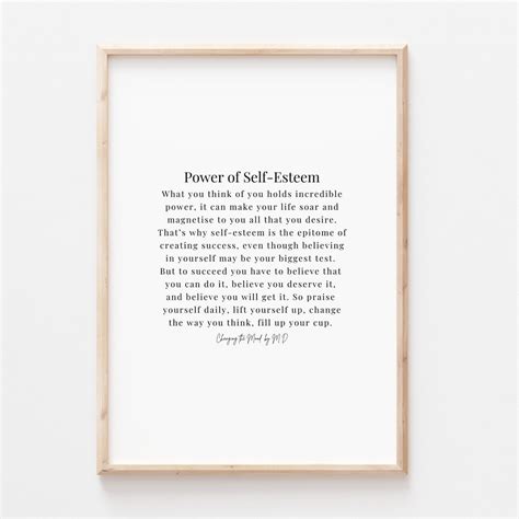 Power Of Self Esteem Original Poem Print A4 And A3 Download Etsy