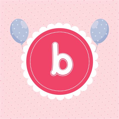 Small Letter B Design With Balloon For Baby Learning 22593893 Vector