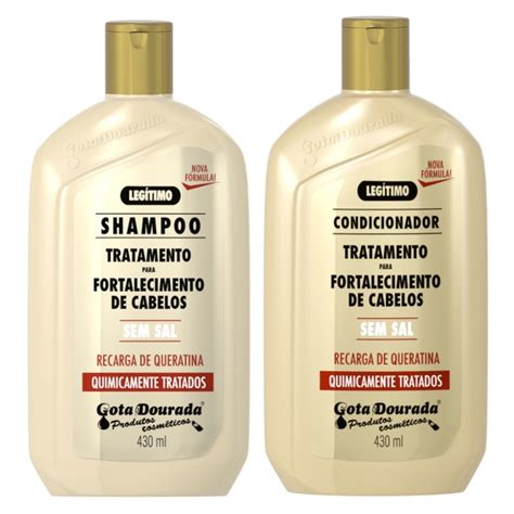 Kit Gota Fortalecimento Quimicamente Tratados Shampoo Cond