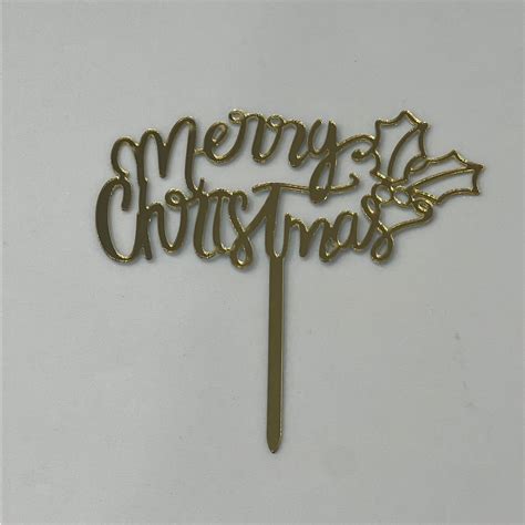 Buy Acrylic Merry Christmas Cake Topper Store To Door