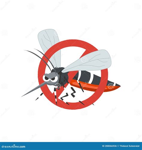 Symbol Of Ban Or No Zika Virus Carrier Mosquito Ban Dangerous Aedes Aegypti Preventing Zika