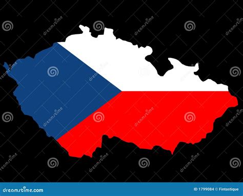 Map Of Czech Republic And Flag Stock Vector Illustration Of Diagram