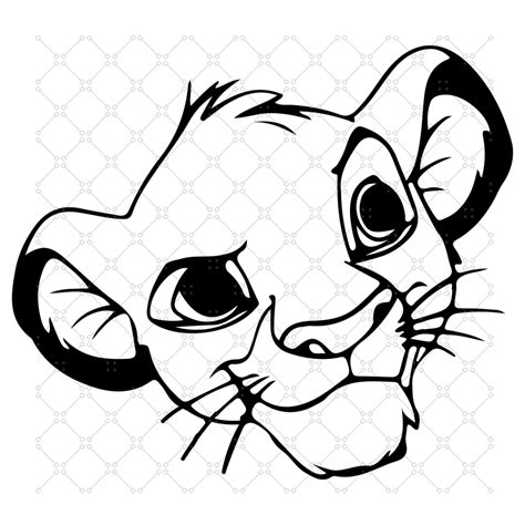 Simba svg free, best disney svg files, outline svg, ins - Inspire Uplift