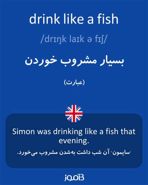ترجمه کلمه Drink Like A Fish به فارسی دیکشنری انگلیسی بیاموز