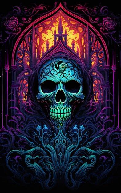 Premium AI Image | gothic style skull illustration for halloween