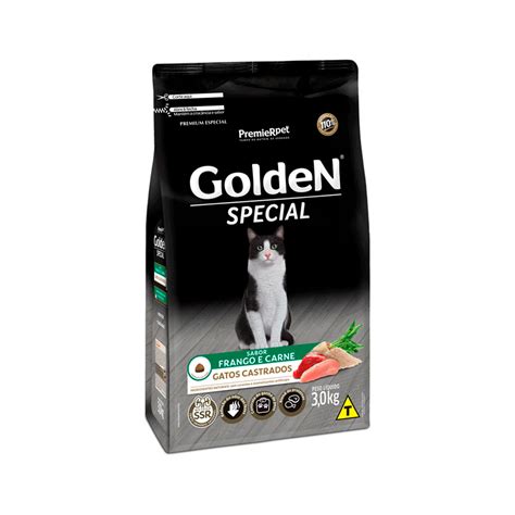 Ra O Golden Special Para Gatos Castrados Sabor Frango E Car