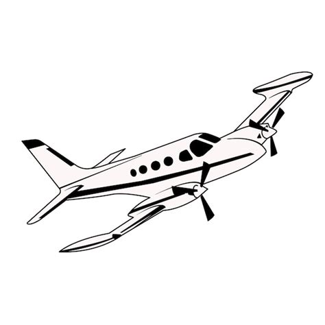 Premium Vector Small Aircraft Black And White Vector Design