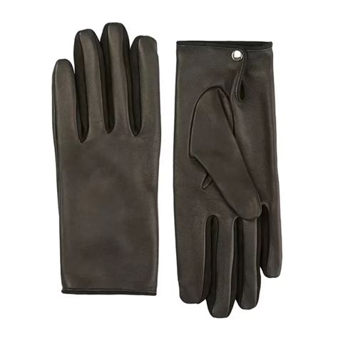 Black Gloves Leather Luxury Mens Gloves Peccary Lambskin French