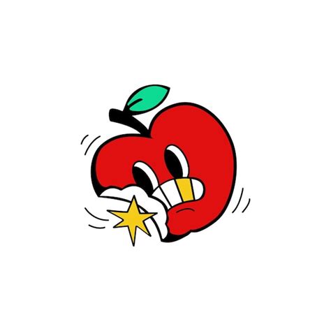 Premium Vector Apple Fruit Cartoon Character Vector Illustration