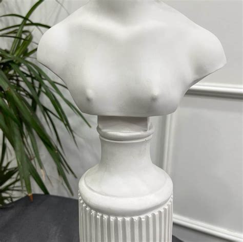 Half Naked Woman Bust Statue Woman Art Sculpture White Home Etsy