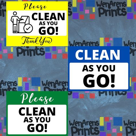 Claygo Clean As You Go Signage Waterproof Sticker Pvc Plastic