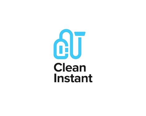 Premium Vector Blue Flat Vacuum Cleaner Logo