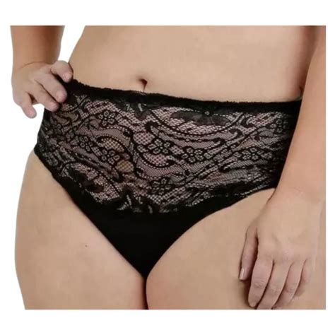 D gi Lingerie Plus Size Kit calcinhas cós renda e microfibra ao plus size