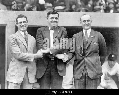 George Sisler Babe Ruth And Ty Cobb Shaking Hands At The 1924 World S