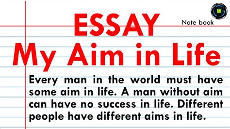 Essay On My Aim In Life In English YouTube