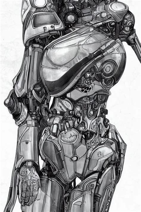 Full Body Illustration Female Cyborg Very Stable Diffusion Openart