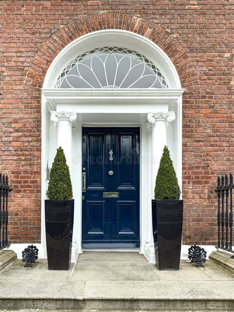A Famous Blue Painted Georgian Door In Dublin Stock Photo Image Of