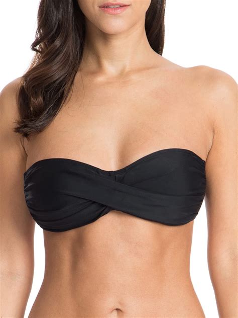 Ocean Blues Women S Halter Bikini Top Twist Bandeau Swimsuit Top Adjustable Removable Straps