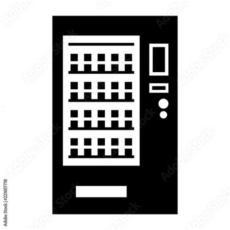 Minimalist Flat Black Silhouette Vending Machine Illustration