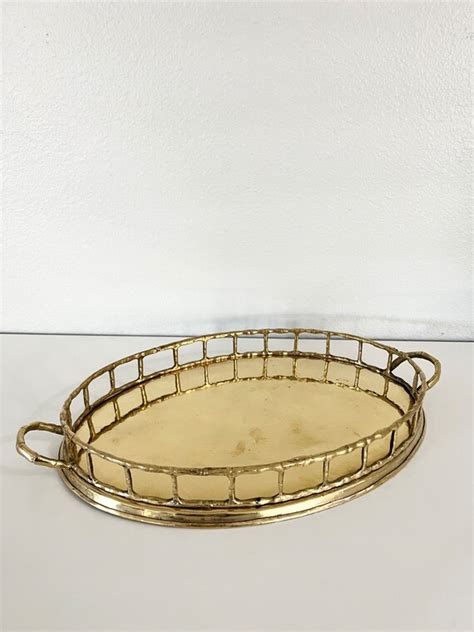 Vintage Brass Tray With Cut Outs Gold Tray Etsy