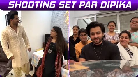 Shoaib Ibrahim Ke Ajooni Ke Shooting Set Par Pahunchi Dipika Kakar Shoaib Ko Saba Se Mila