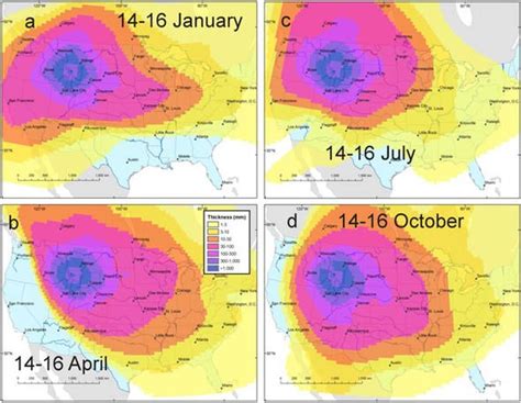 Map Eruption Yellowstone Simulation Yellowstone Supervolcano