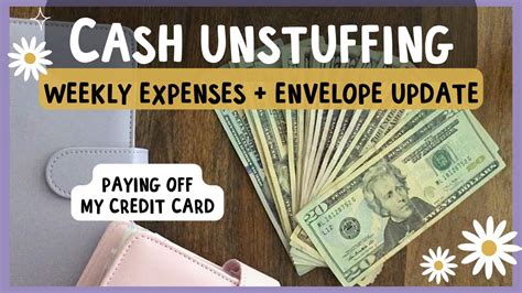 Weekly Expenses Tracking Cash Unstuffing Envelope Update Paying