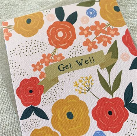 A6 Get Well Blooms Card Pink Paddock Store