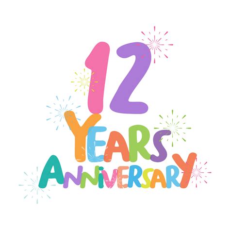 12th Anniversary In Flat Style 28086872 Png