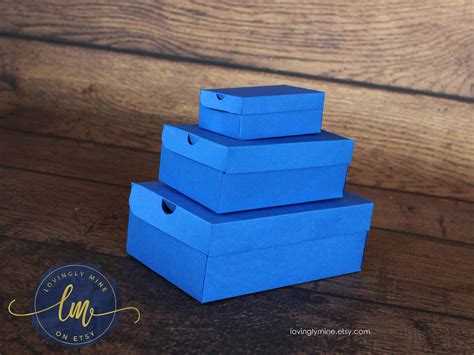 Diy Shoe Box Favors In Royal Blue 65lbs Cardstock Available Etsy