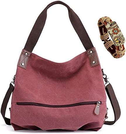 Bolsa Feminina Lona Vintage Bolsa De Ombro Casual Castanho Amazon