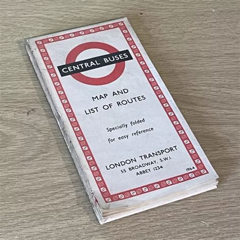 London Transport Central Buses Pocket Size Route Map 1964 Eur 574