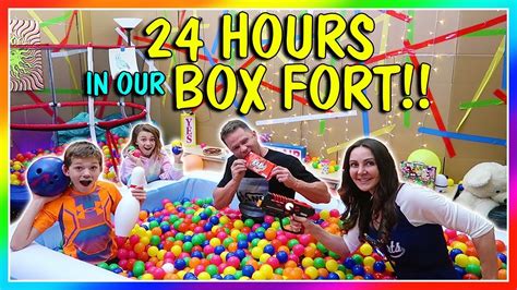 24 Hours In A Box Fort We Are The Davises Youtube