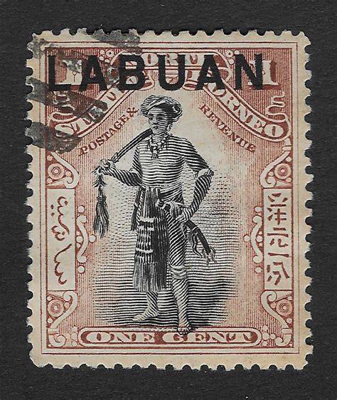 Labuan 1897 North Borneo Stamp Overprinted Labuan 1 Cent Fine Used