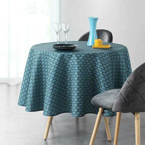 Nappe Ronde Imprim E Art Chic Cm Bleu