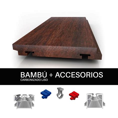 Pack M Tarima Bamb Carbonizado Liso Accesorios Serviparquet