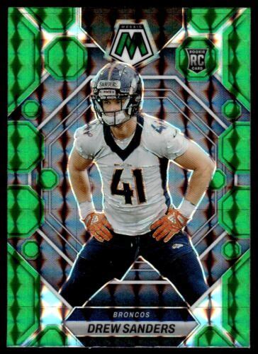 Panini Mosaic Green Prizm Drew Sanders Rc Denver Broncos Ebay