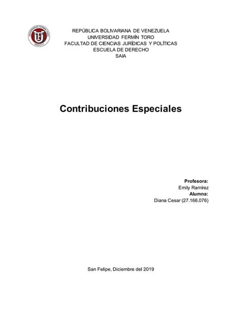 Ensayo Contribuciones Especiales PDF Descarga Gratuita