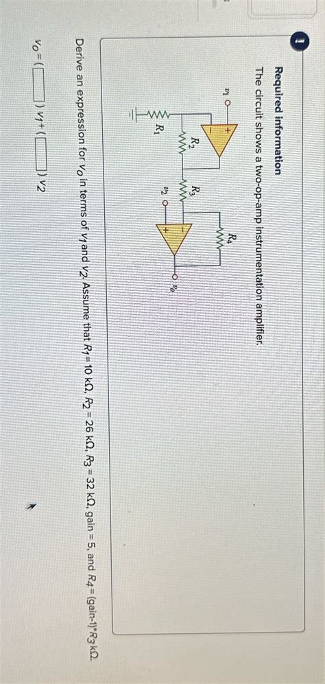 Solved Required Information The Circuit Shows A Two Op Amp