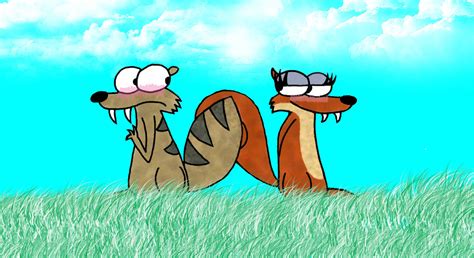 Scrat And Scratte Colored 8d By Puccafangirl On Deviantart